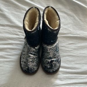 UGG Classic Short Sequin Boots Blue Size 8